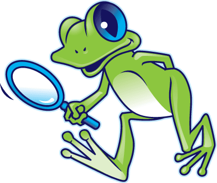 Froggy with magnifying glass